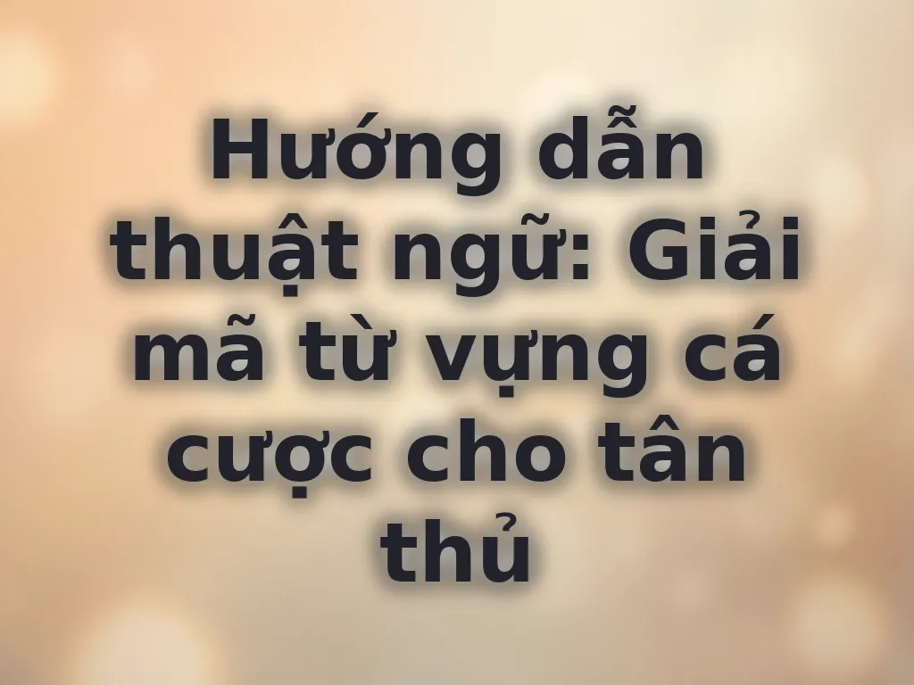 Hướng dẫn thuật ngữ cá cược